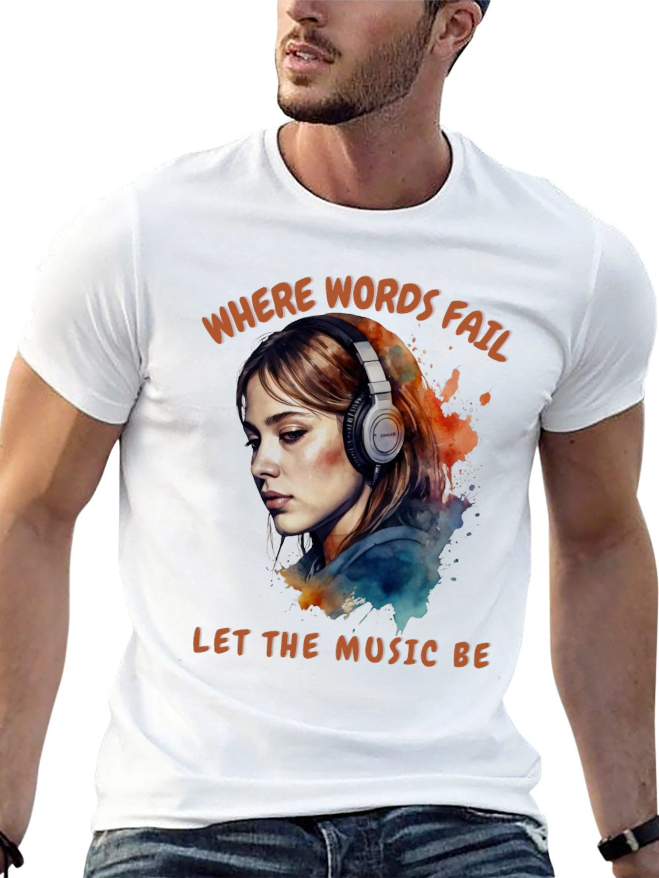 Words Fail Music Speaks Graphic Tee