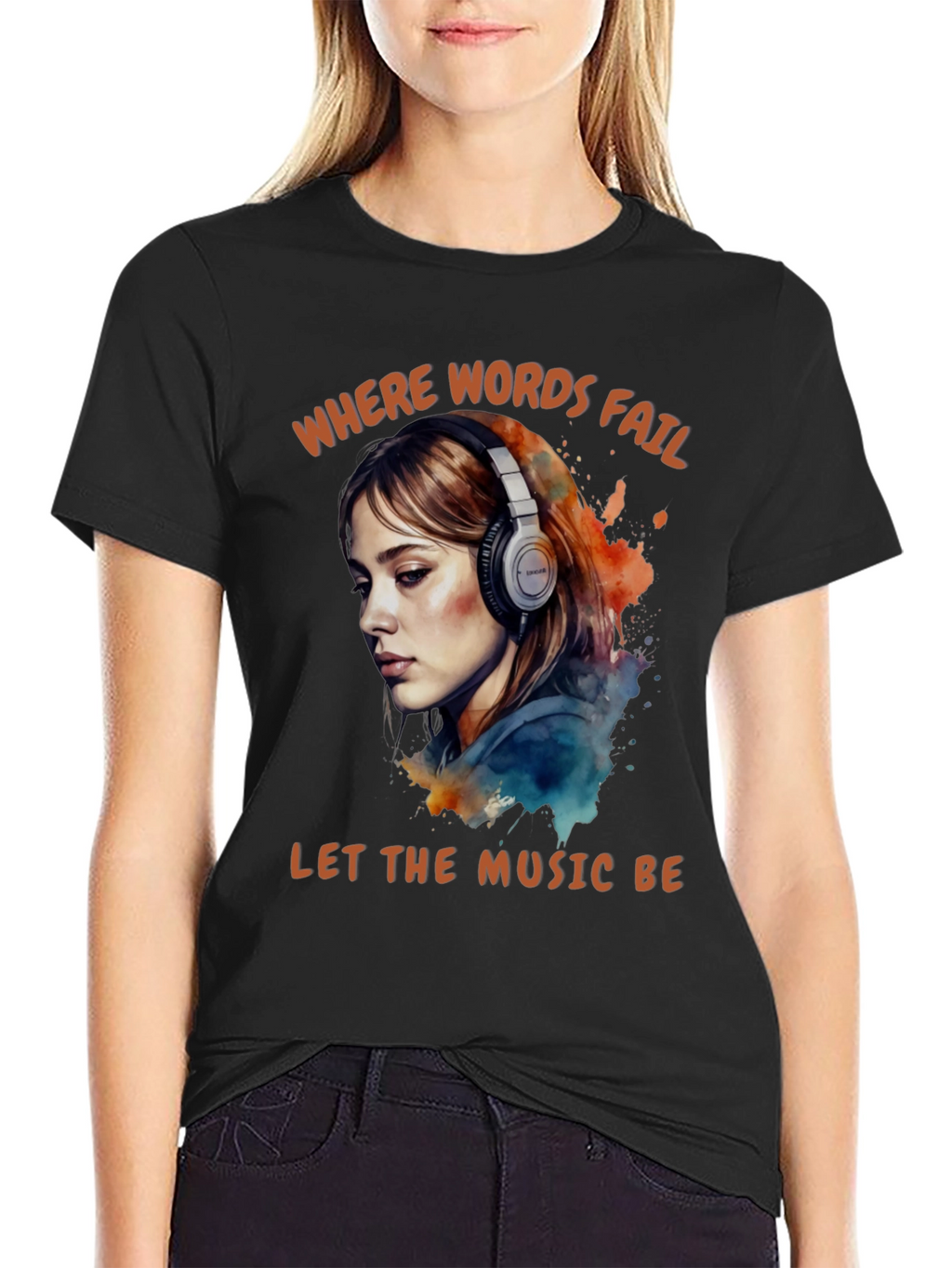Words Fail Music Speaks Graphic Tee