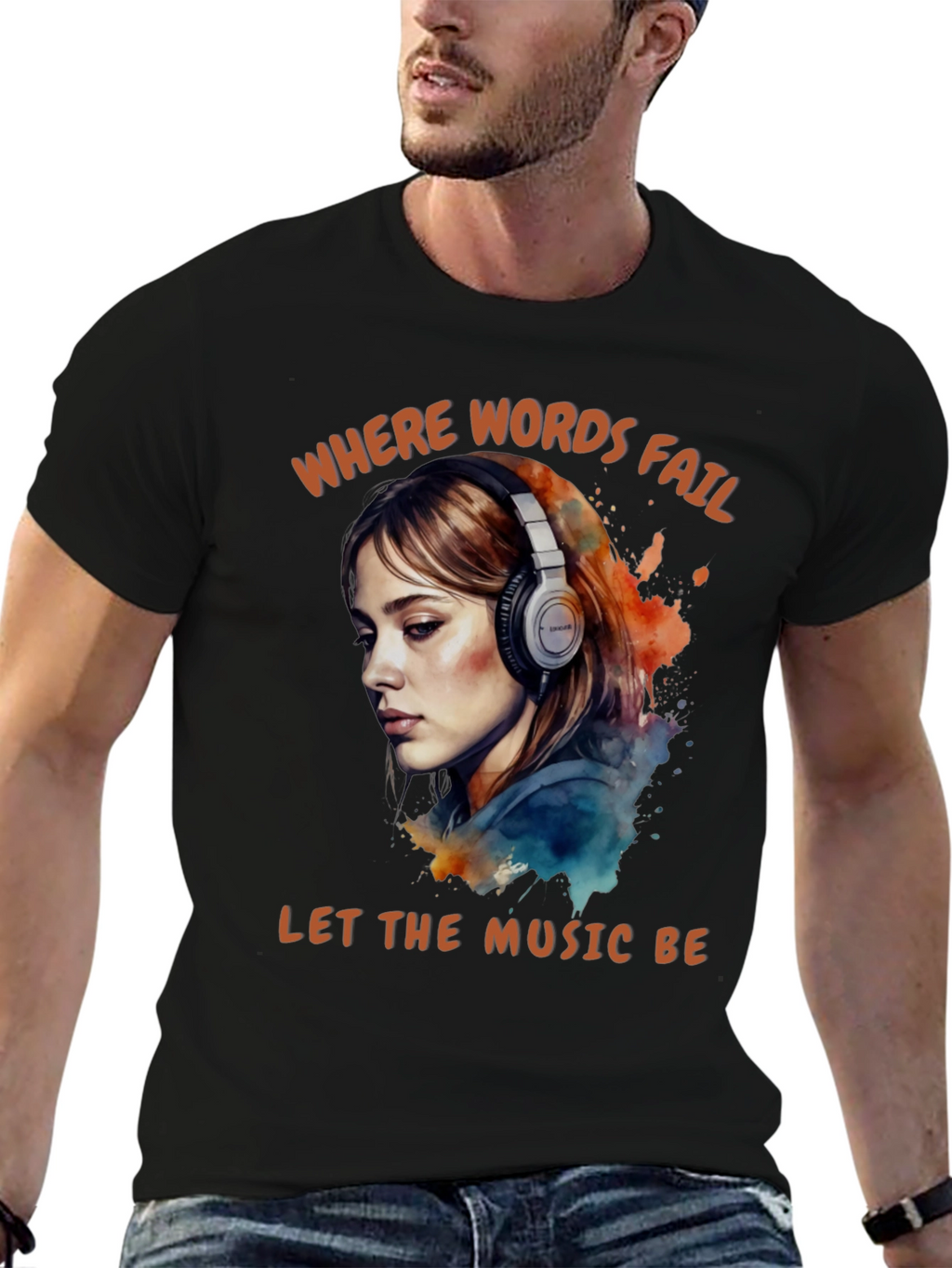 Words Fail Music Speaks Graphic Tee