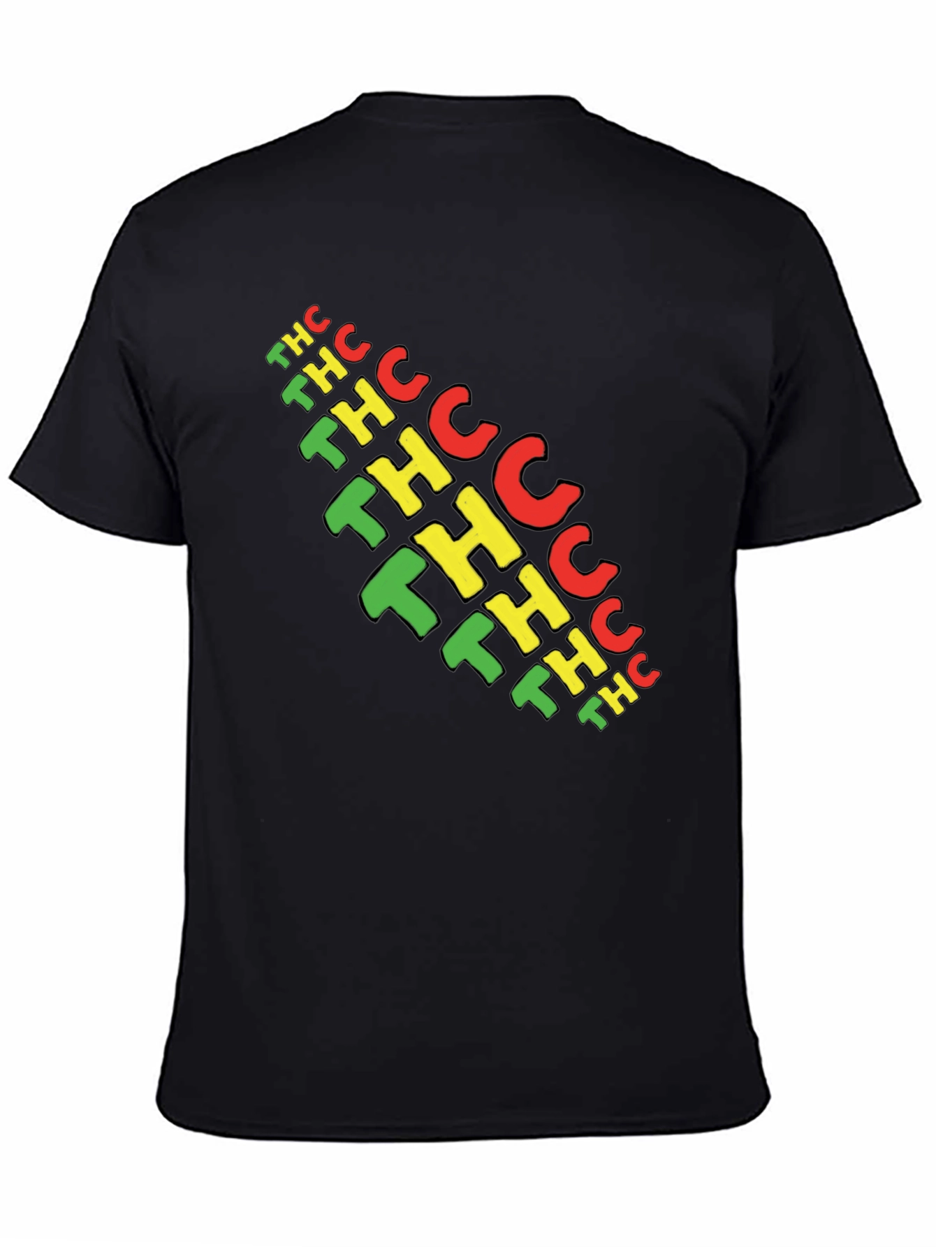 THC Graphic Print Black T-Shirt