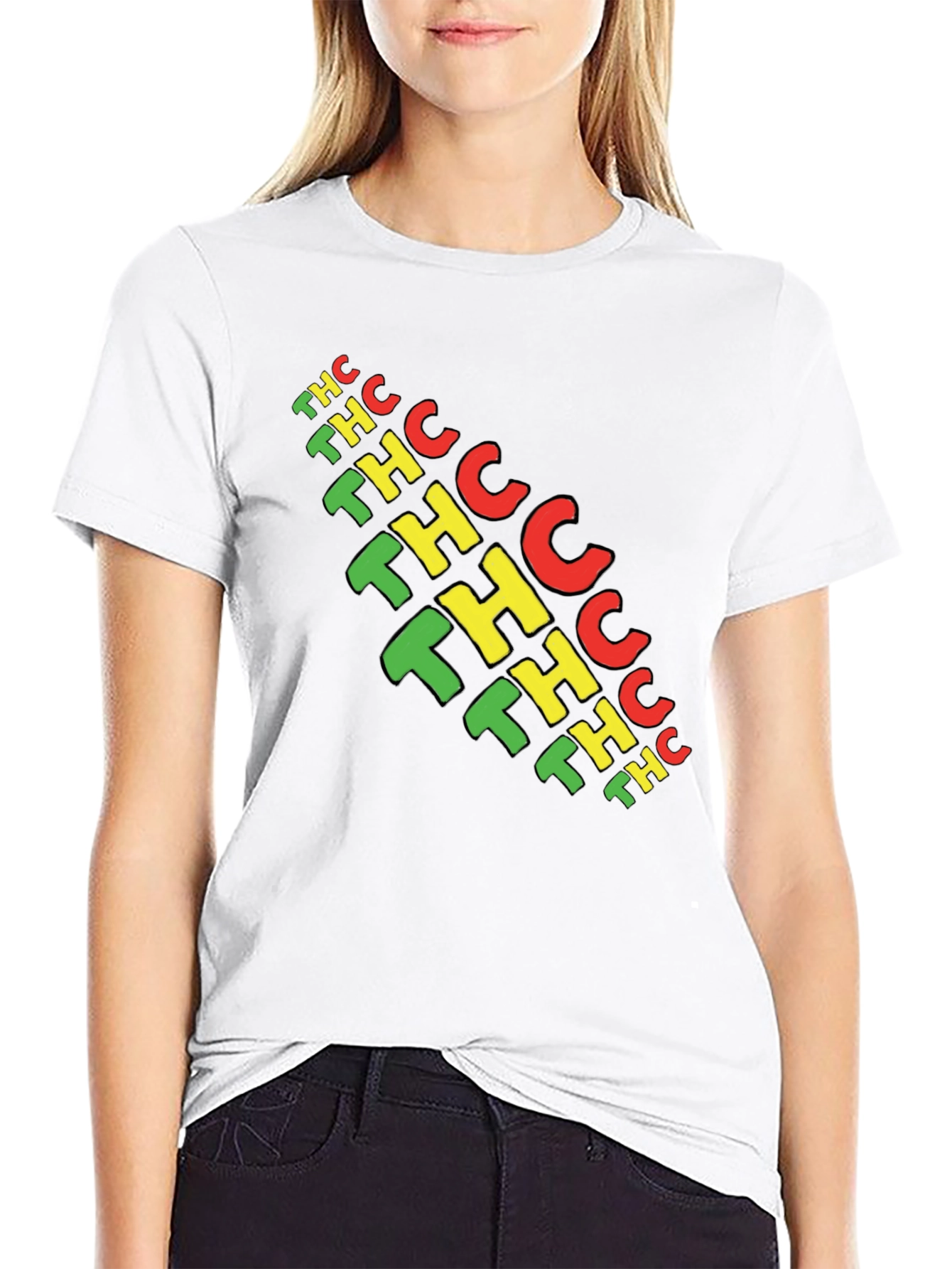 THC Graphic Print Black T-Shirt