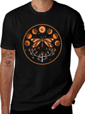 Mystic Moth & Moon Phases Graphic Tee - Black