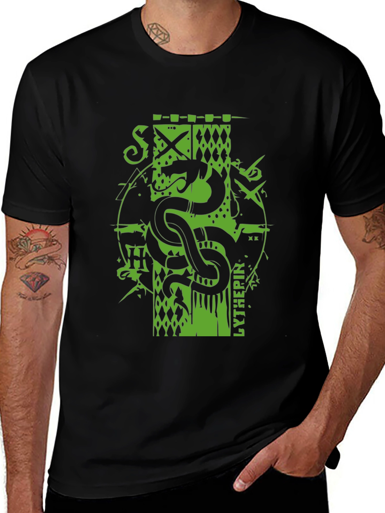 Serpent Crest Tee - Black Graphic T-Shirt