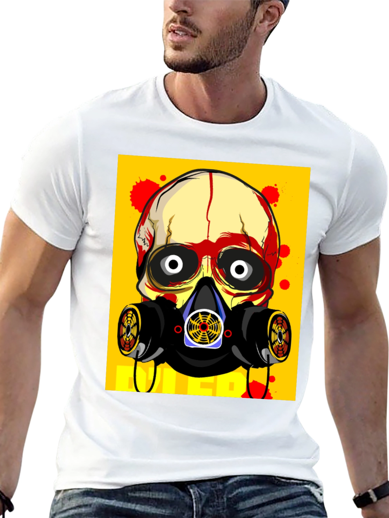 Skull Gas Mask Graphic Tee - Bold Streetwear Style