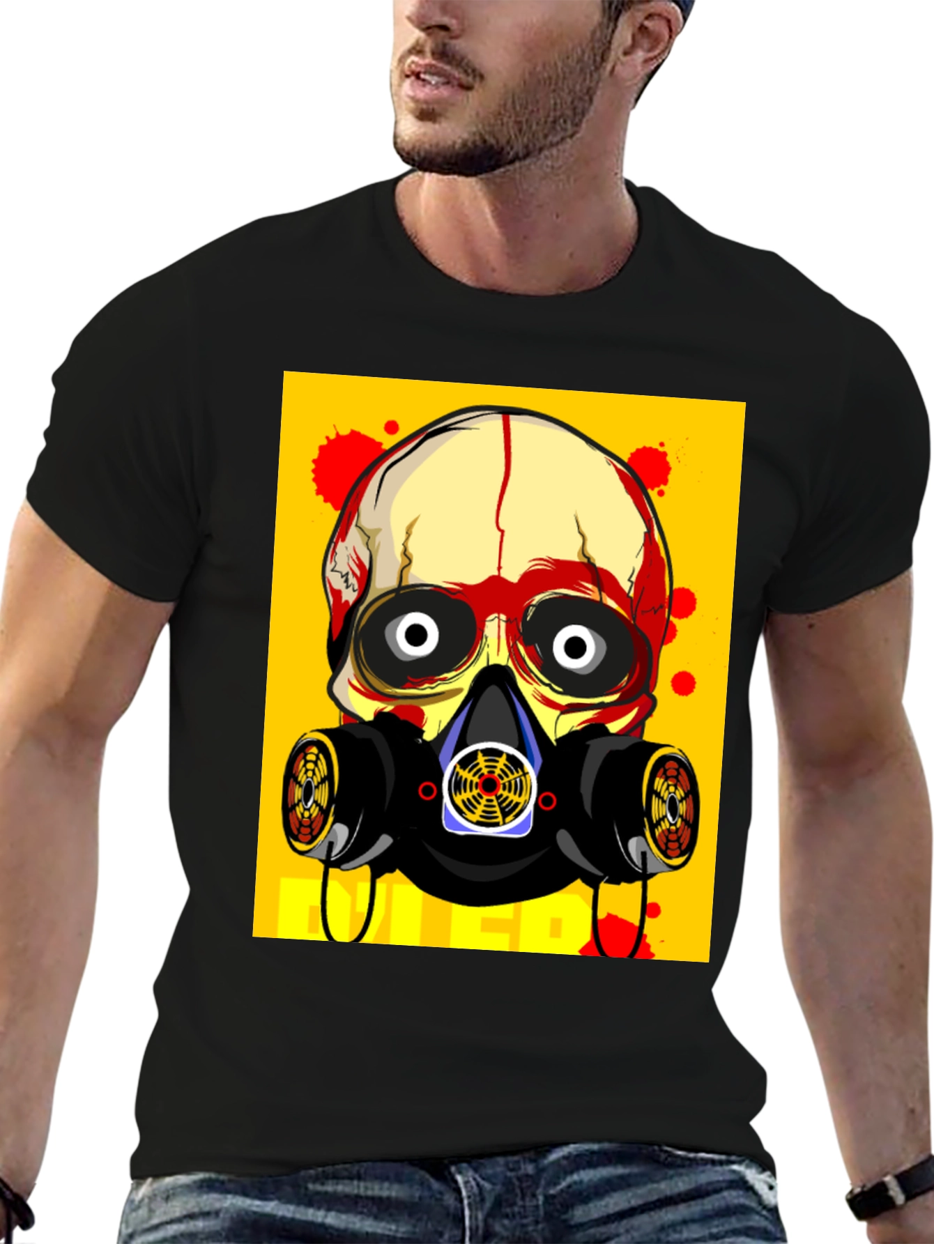 Skull Gas Mask Graphic Tee - Bold Streetwear Style