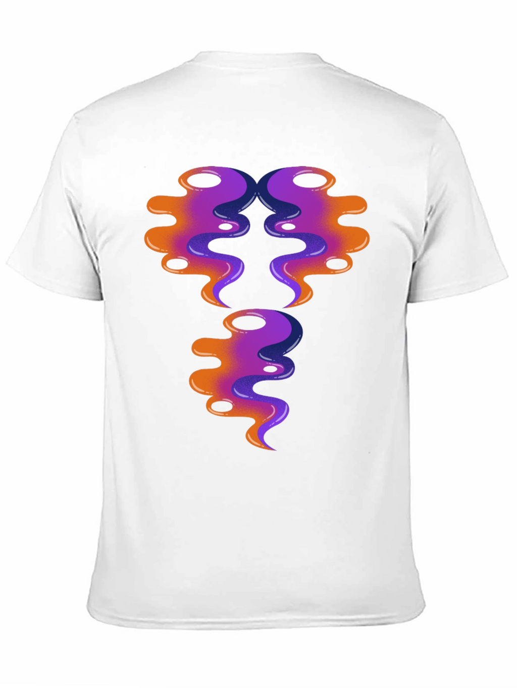 Abstract Swirl Design Graphic Tee - Black Cotton