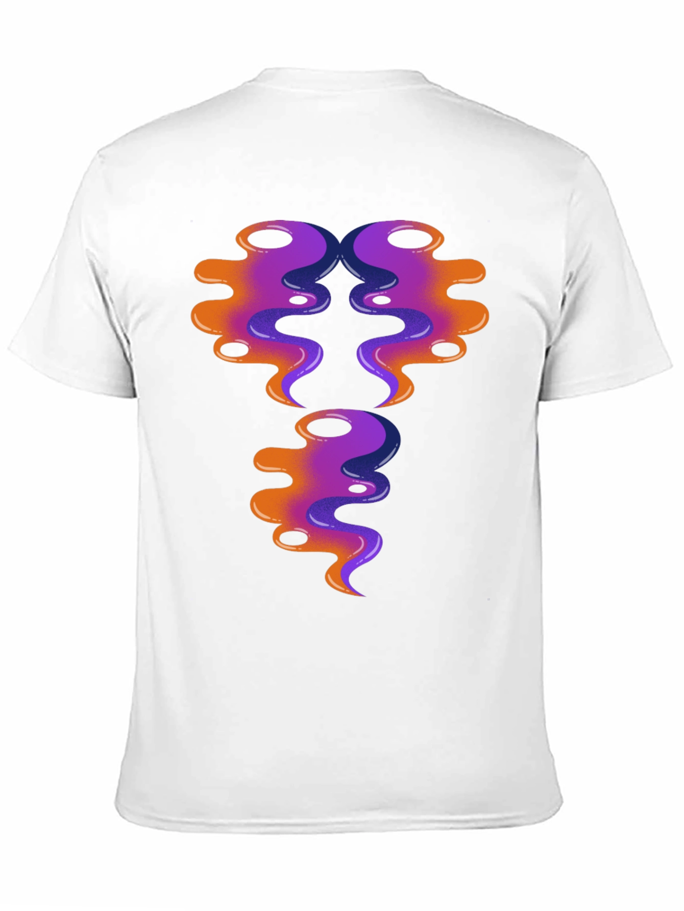 Abstract Swirl Design Graphic Tee - Black Cotton