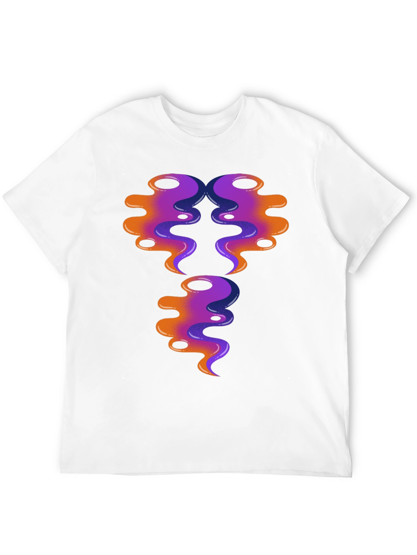 Abstract Swirl Design Graphic Tee - Black Cotton