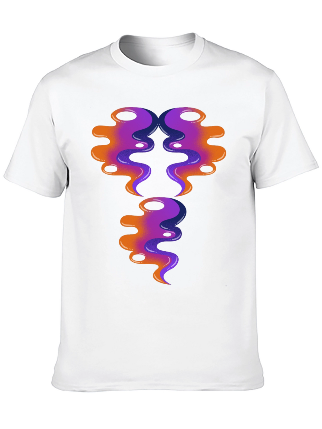 Abstract Swirl Design Graphic Tee - Black Cotton