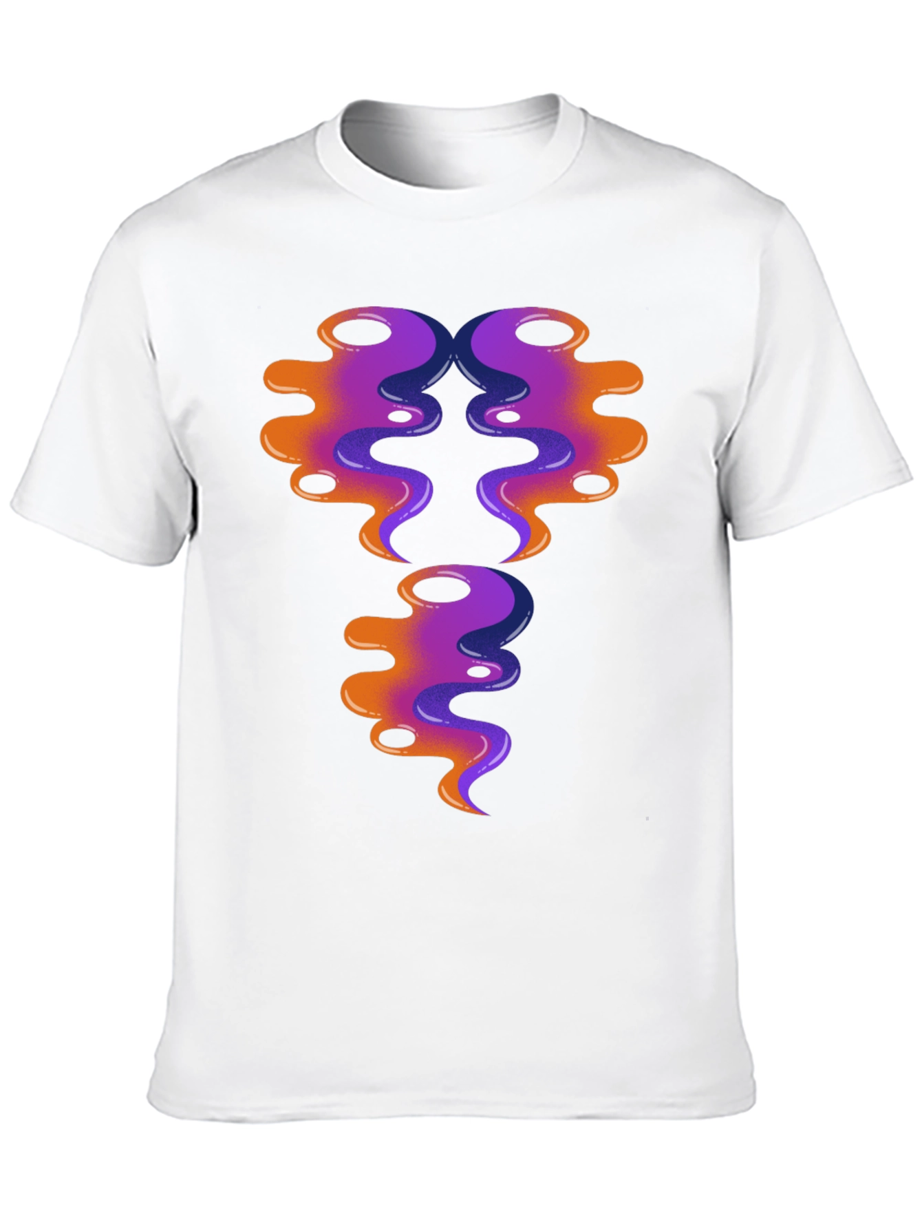 Abstract Swirl Design Graphic Tee - Black Cotton