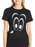 Funny Googly Eyes Black T-Shirt Quirky Tee