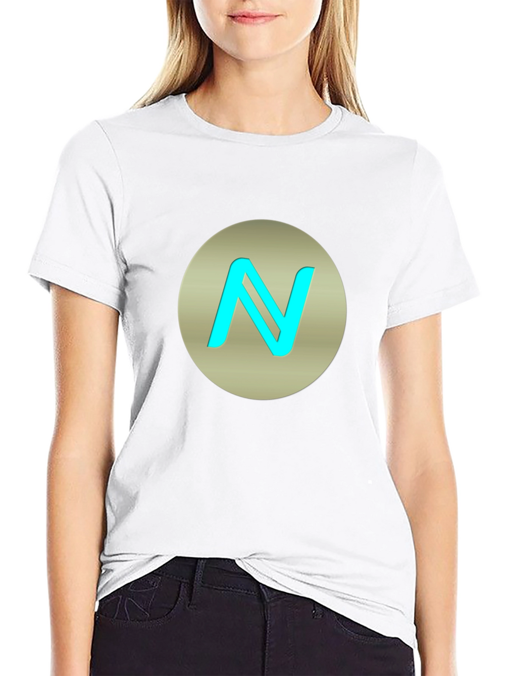 Stylish Black T-Shirt with N Logo Graphic