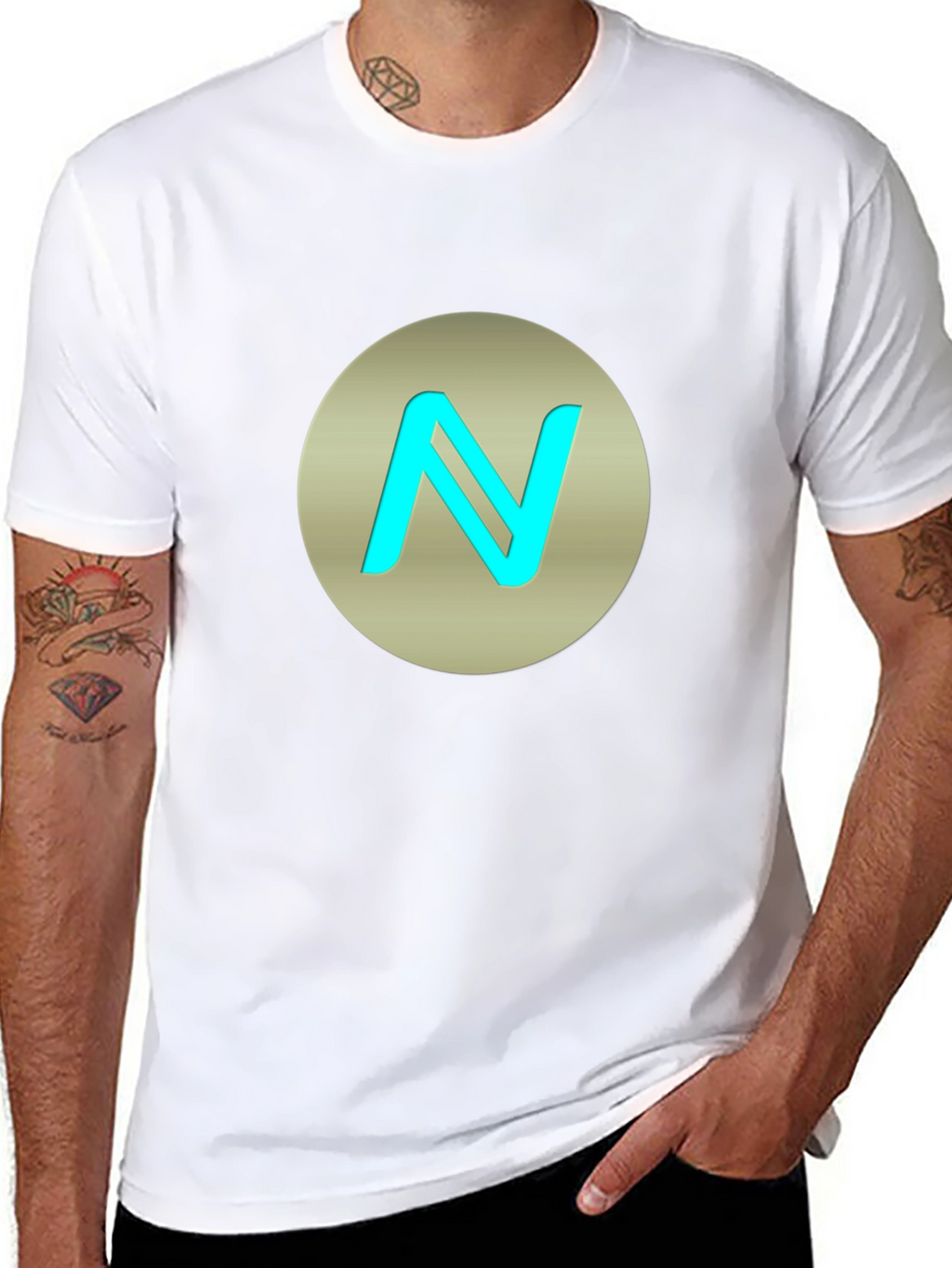 Stylish Black T-Shirt with N Logo Graphic