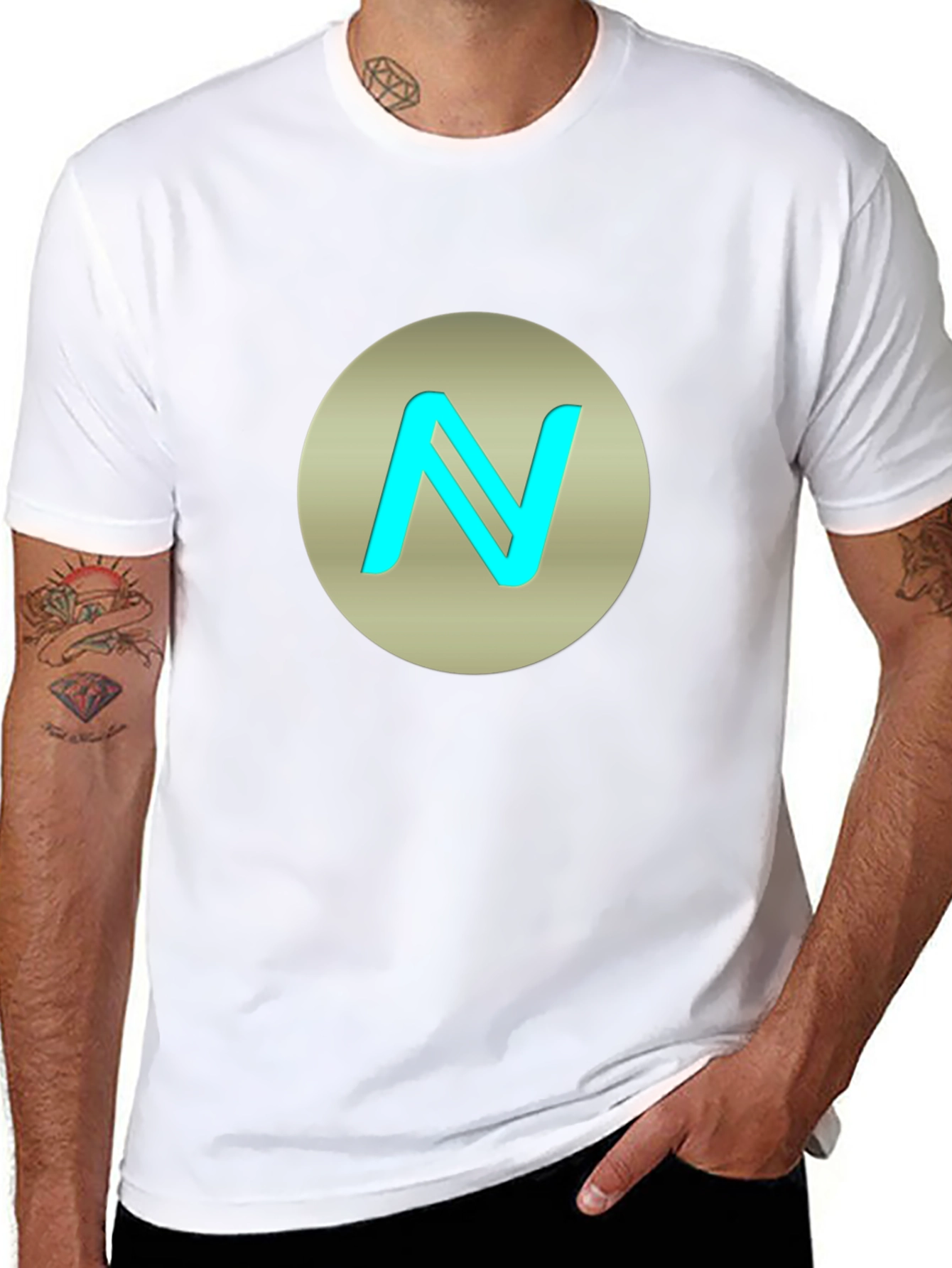 Stylish Black T-Shirt with N Logo Graphic