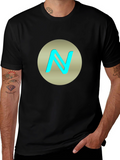 Stylish Black T-Shirt with N Logo Graphic