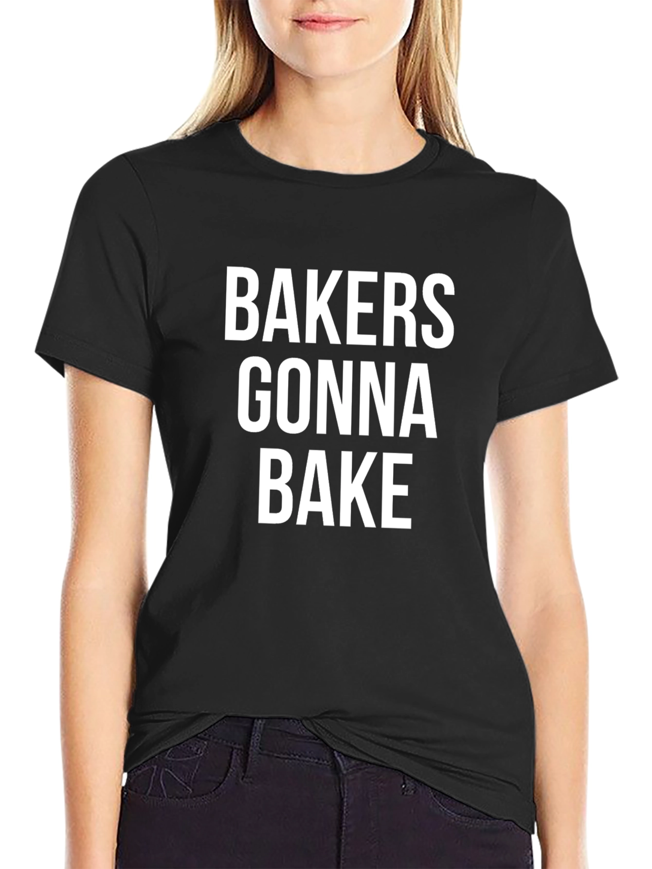 Bakers Gonna Bake Graphic Tee - Black Crew Neck Shirt