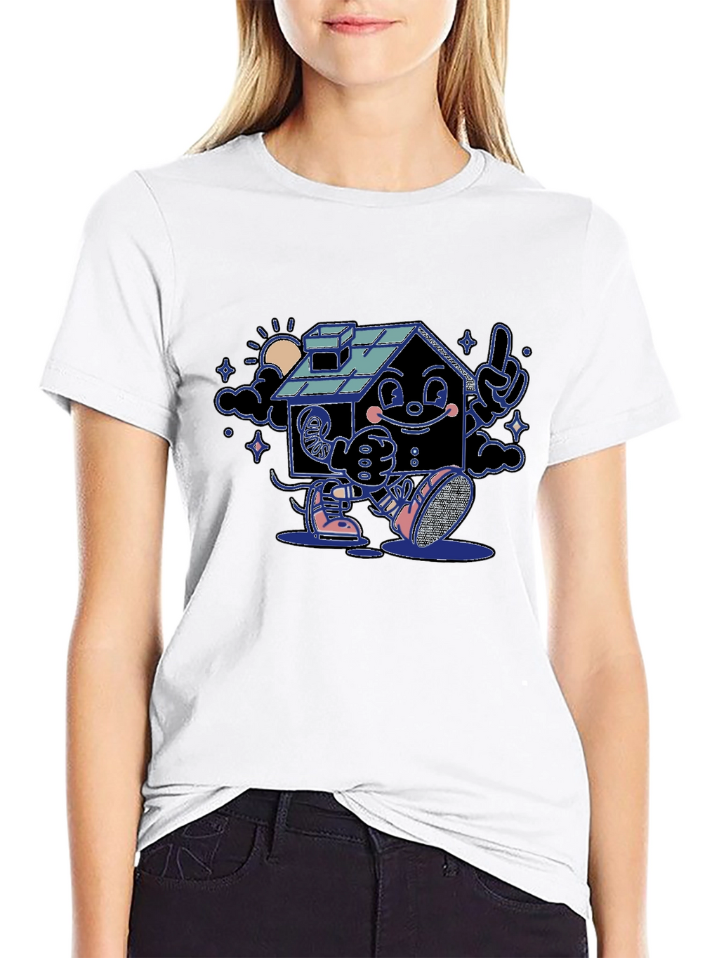 Cartoon House Graphic T-Shirt