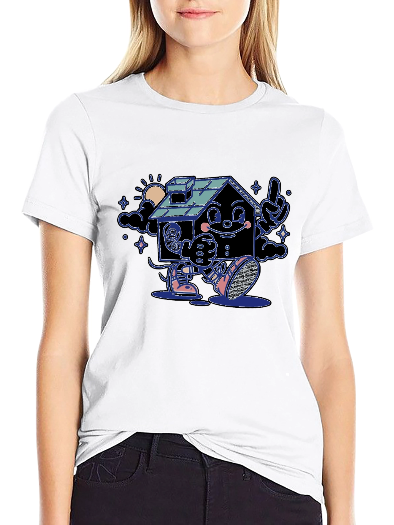 Cartoon House Graphic T-Shirt