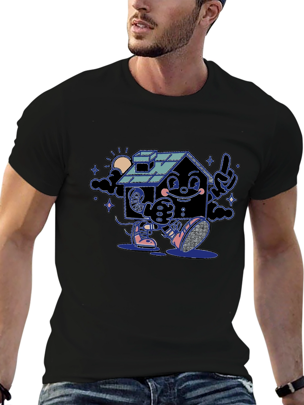 Cartoon House Graphic T-Shirt