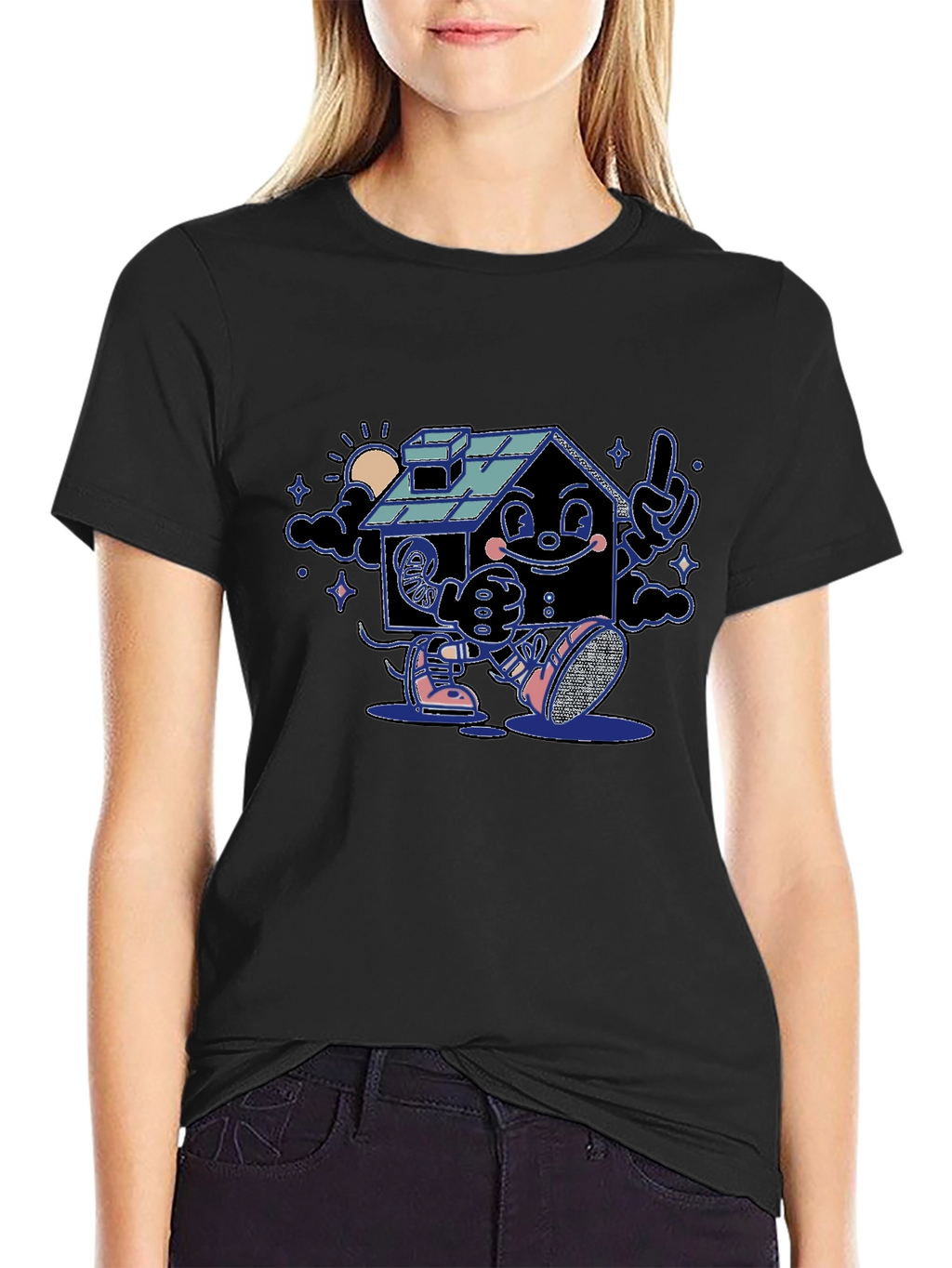 Cartoon House Graphic T-Shirt