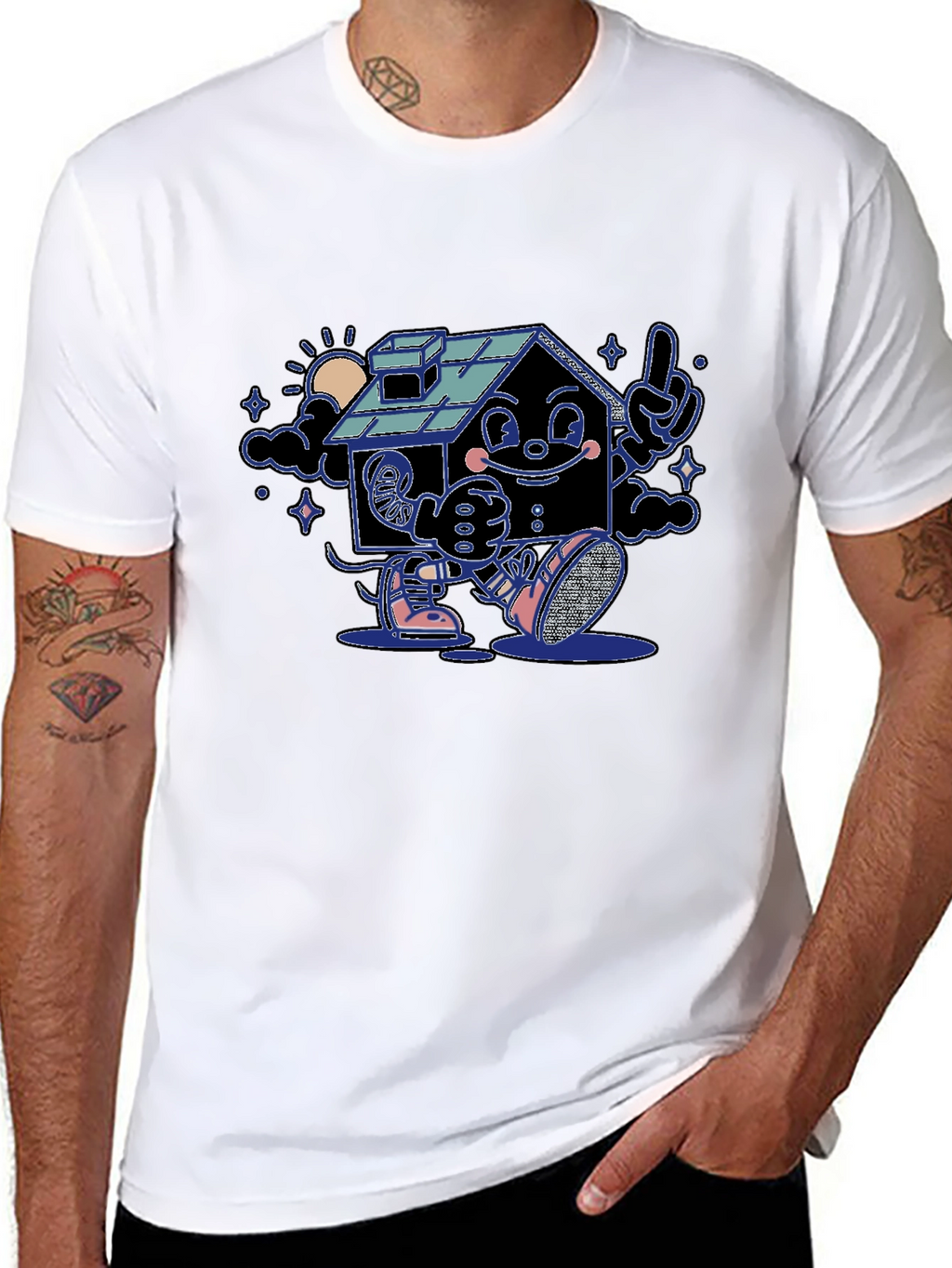 Cartoon House Graphic T-Shirt