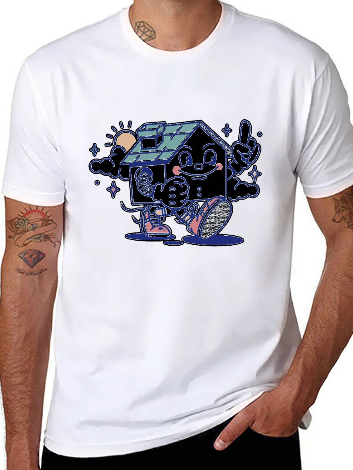Cartoon House Graphic T-Shirt