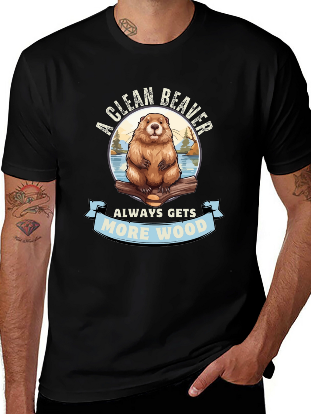 A Clean Beaver Gets More Wood Graphic T-Shirt