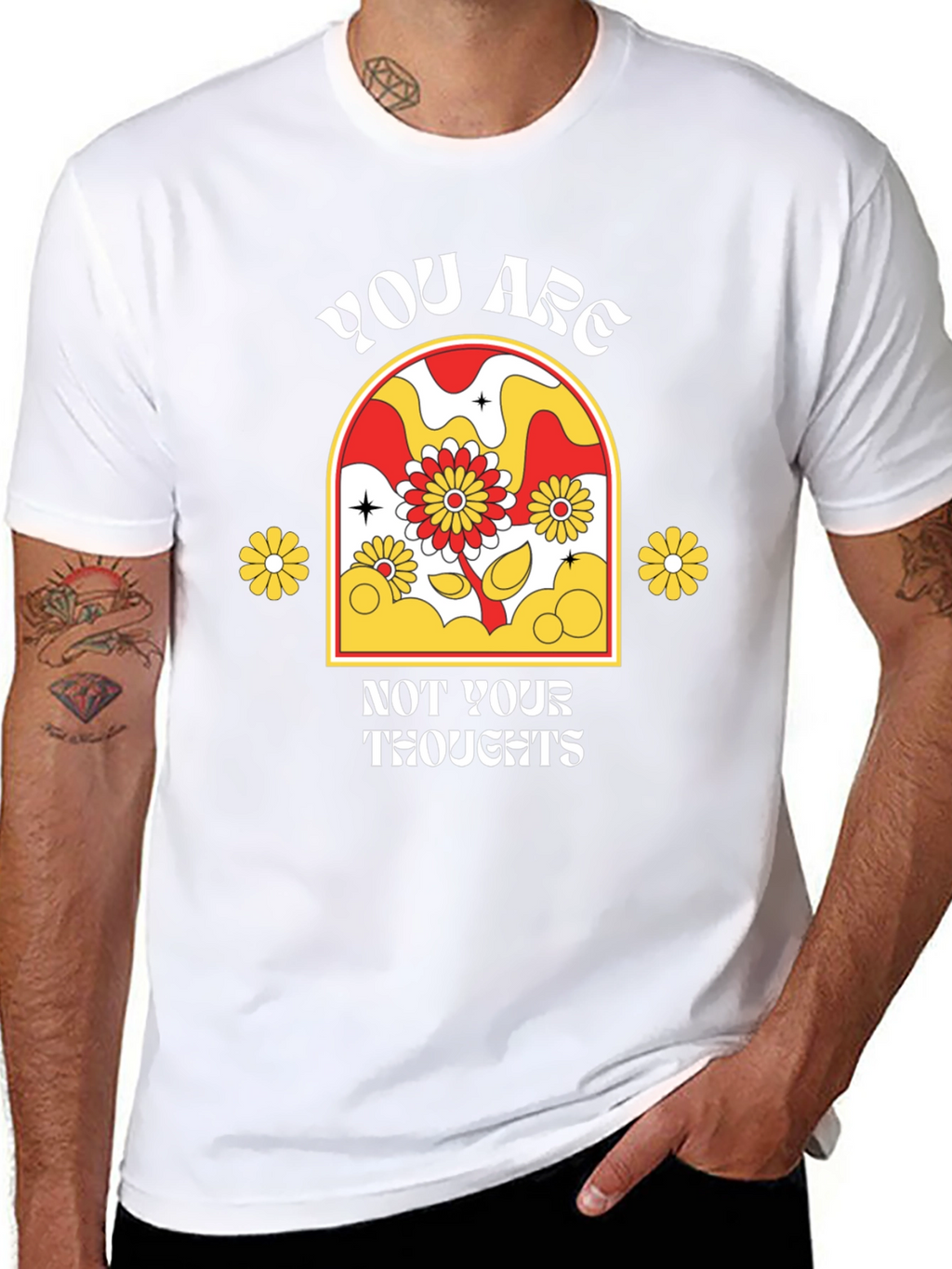 Retro Flower T-Shirt - You Are Not Your Thoughts