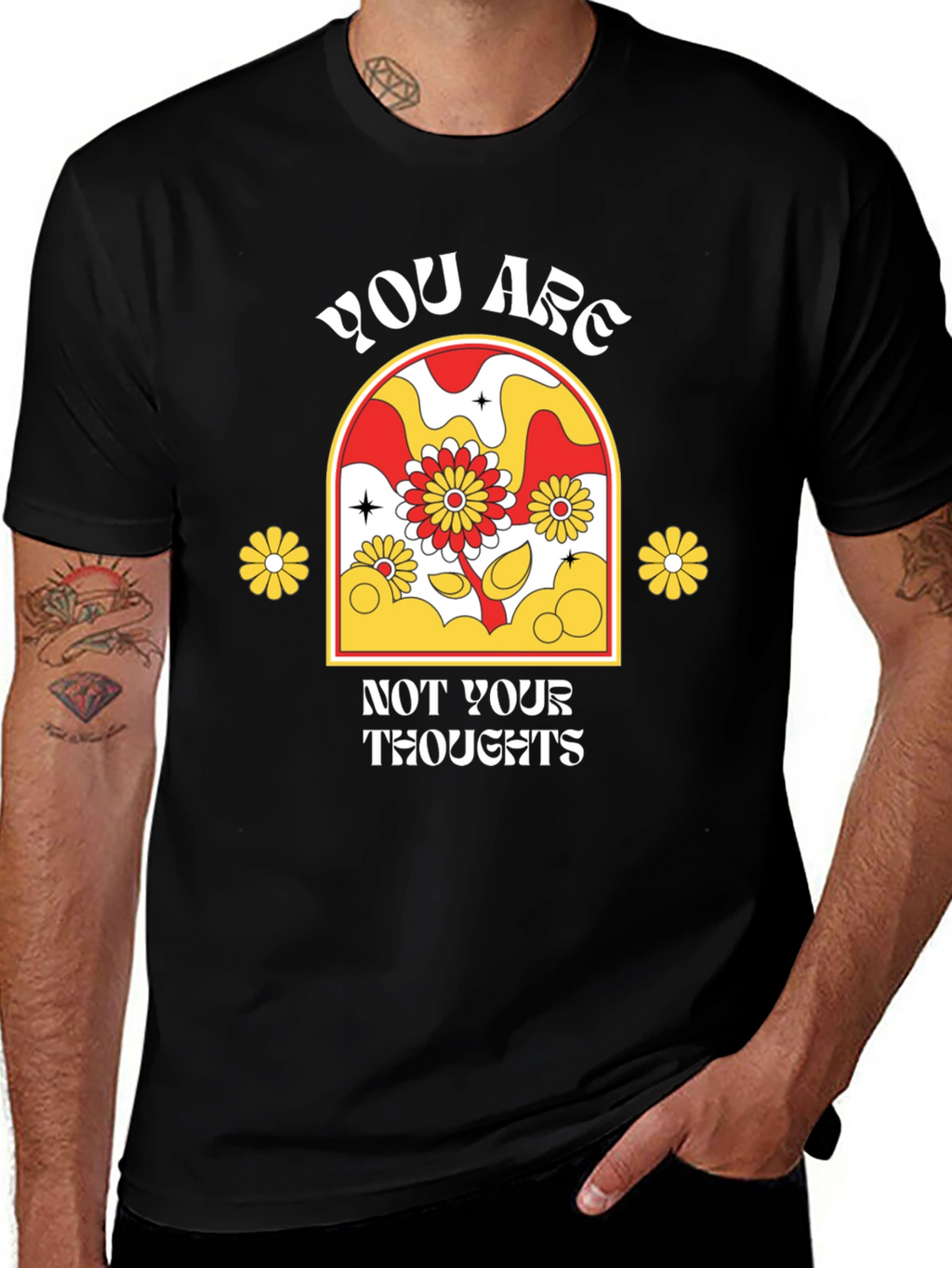 Retro Flower T-Shirt - You Are Not Your Thoughts