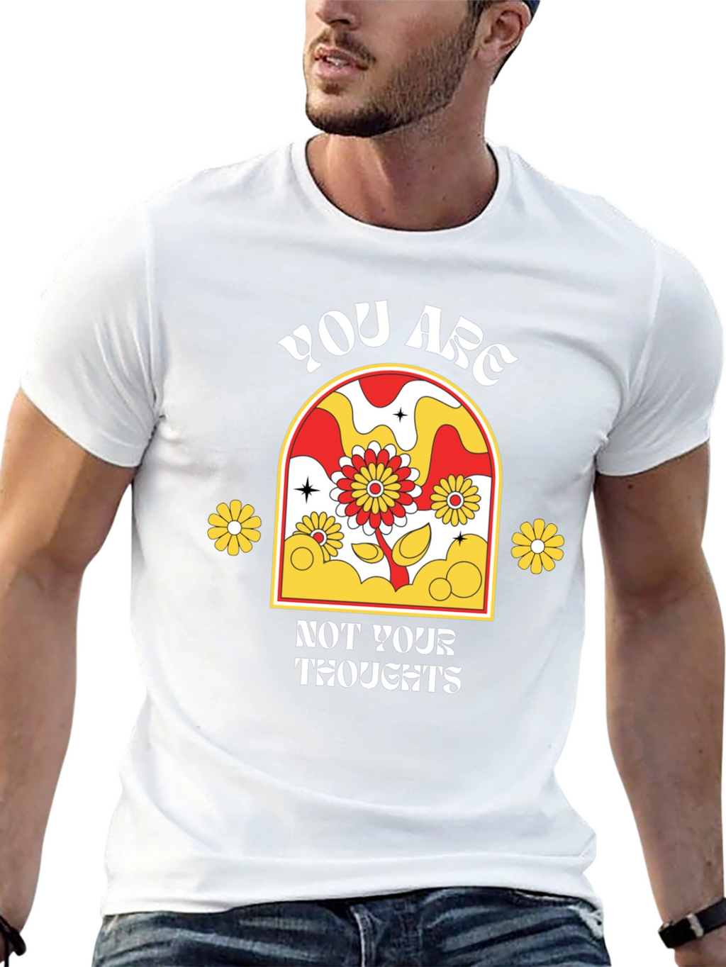 Retro Flower T-Shirt - You Are Not Your Thoughts
