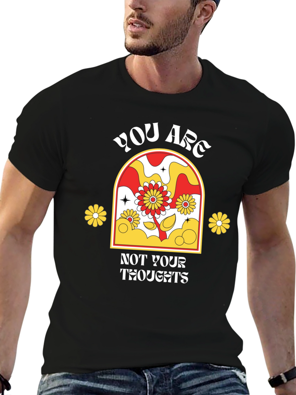 Retro Flower T-Shirt - You Are Not Your Thoughts