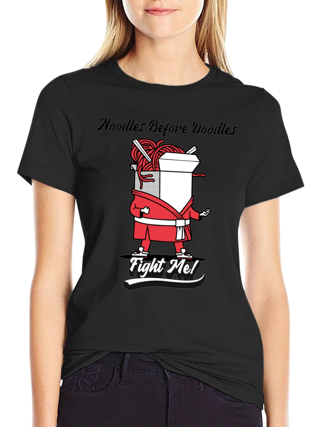 Noodles Before Doodles Funny Graphic T-Shirt