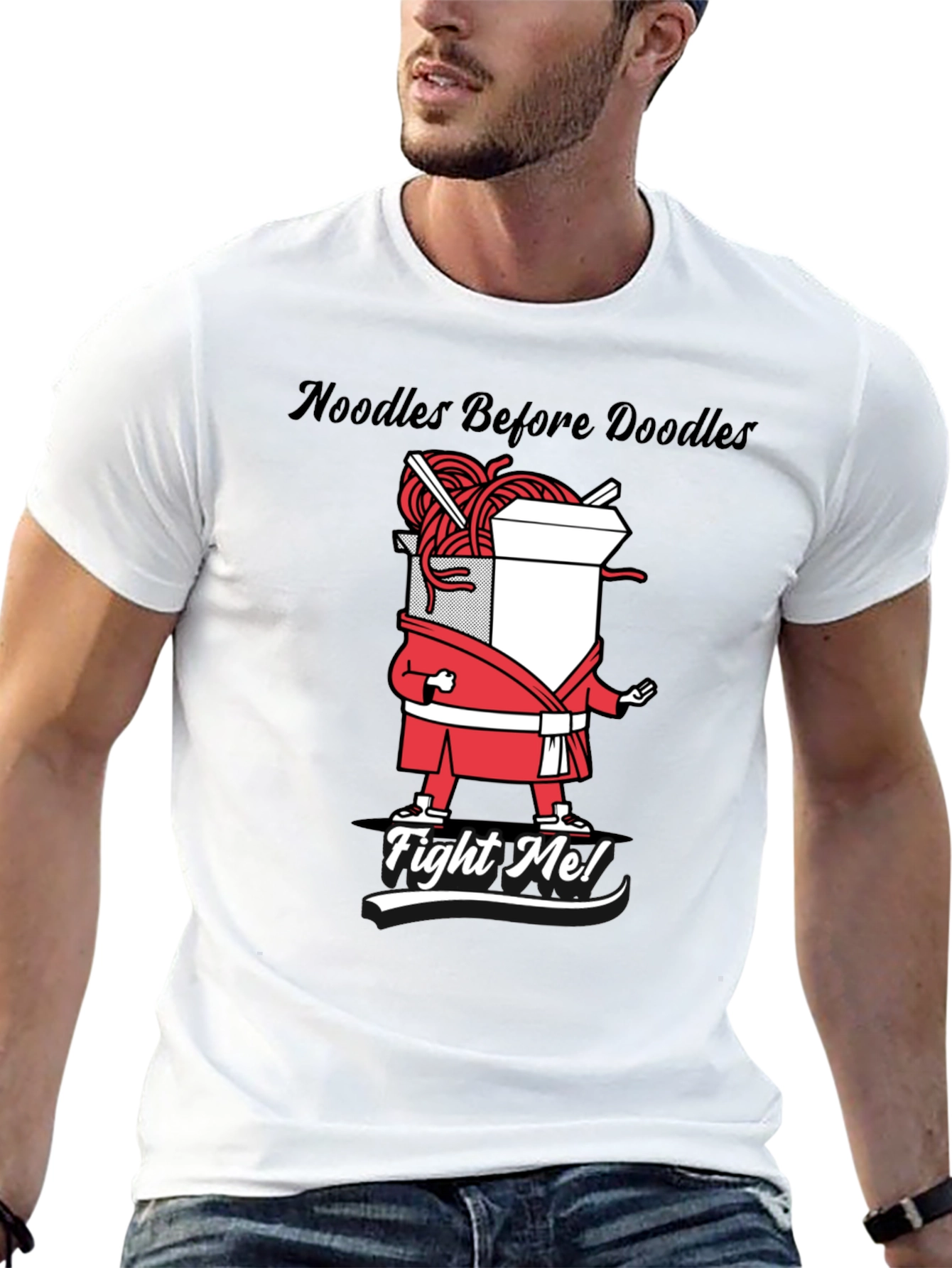 Noodles Before Doodles Funny Graphic T-Shirt