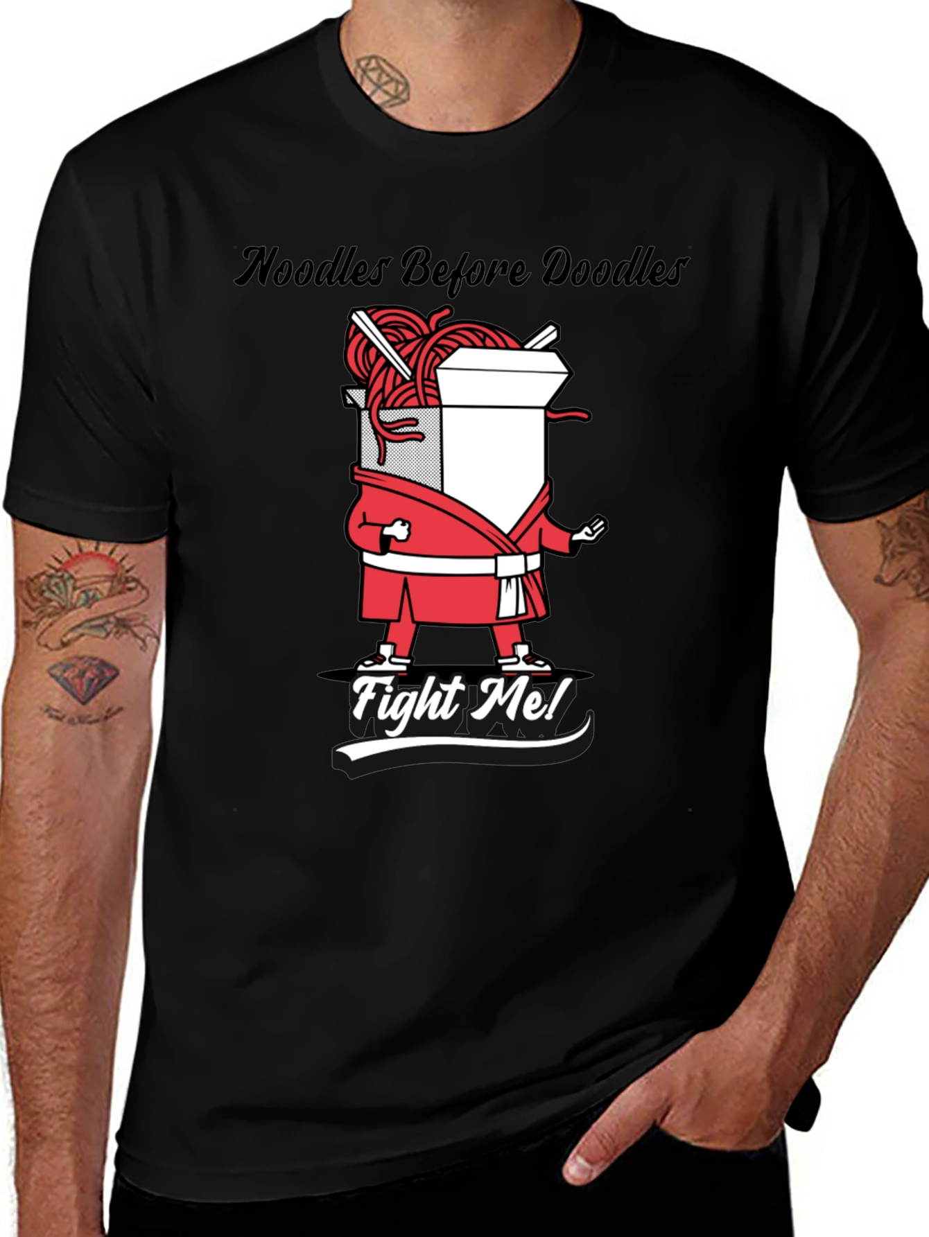 Noodles Before Doodles Funny Graphic T-Shirt