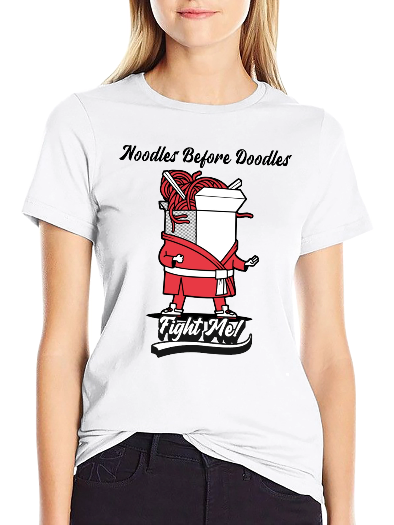 Noodles Before Doodles Funny Graphic T-Shirt