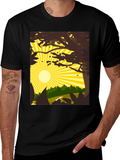 Nature Scene Graphic Tee - Black