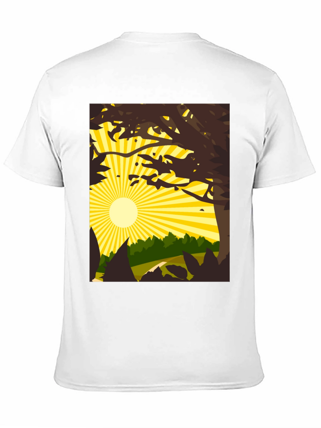 Nature Scene Graphic Tee - Black