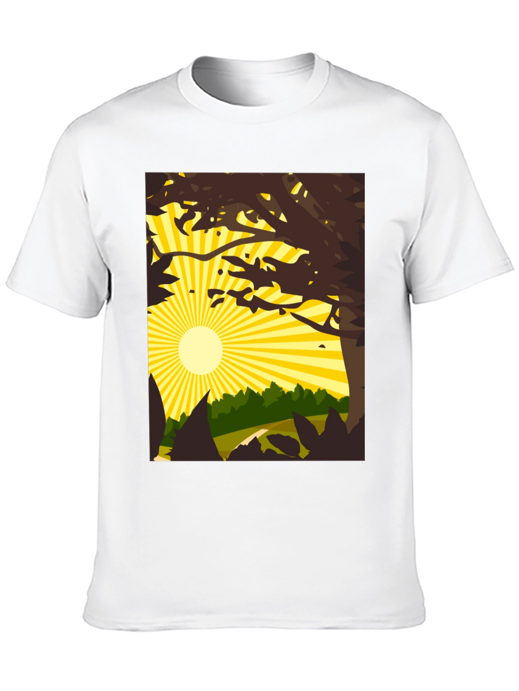 Nature Scene Graphic Tee - Black