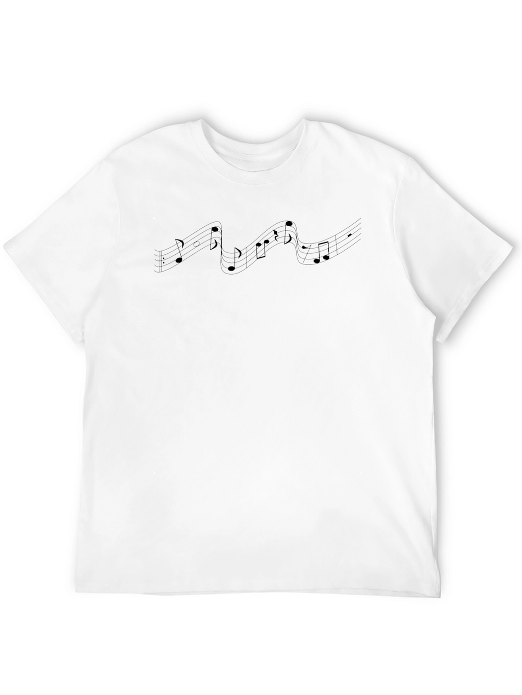 Musical Notes Graphic Black T-Shirt