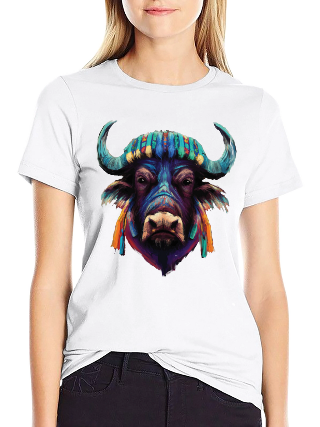 Vibrant Buffalo Graphic Tee - Stylish Mens T-Shirt