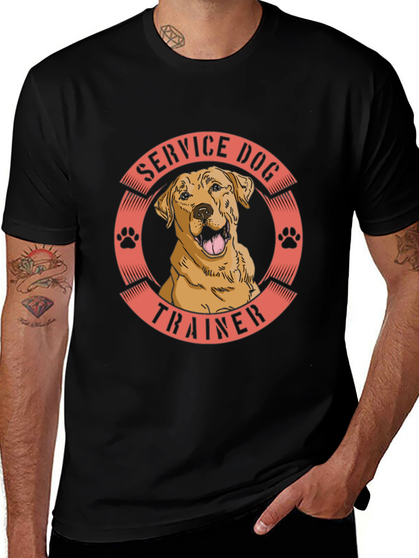 Service Dog Trainer T-Shirt - Black