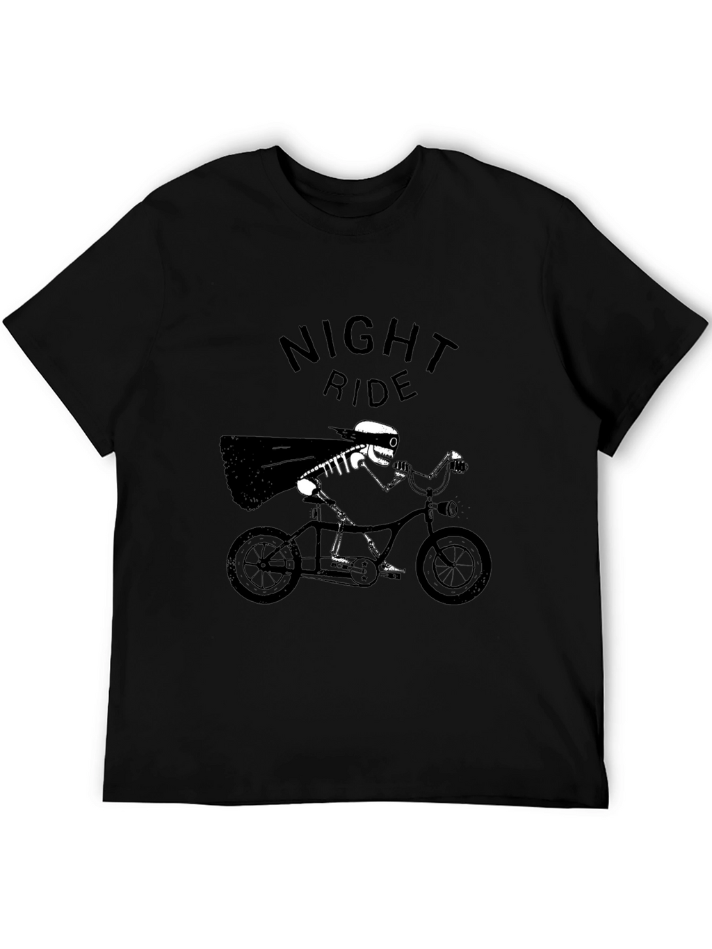 Night Ride Skeleton T-Shirt - Black Graphic Tee