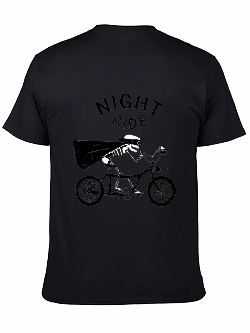 Night Ride Skeleton T-Shirt - Black Graphic Tee