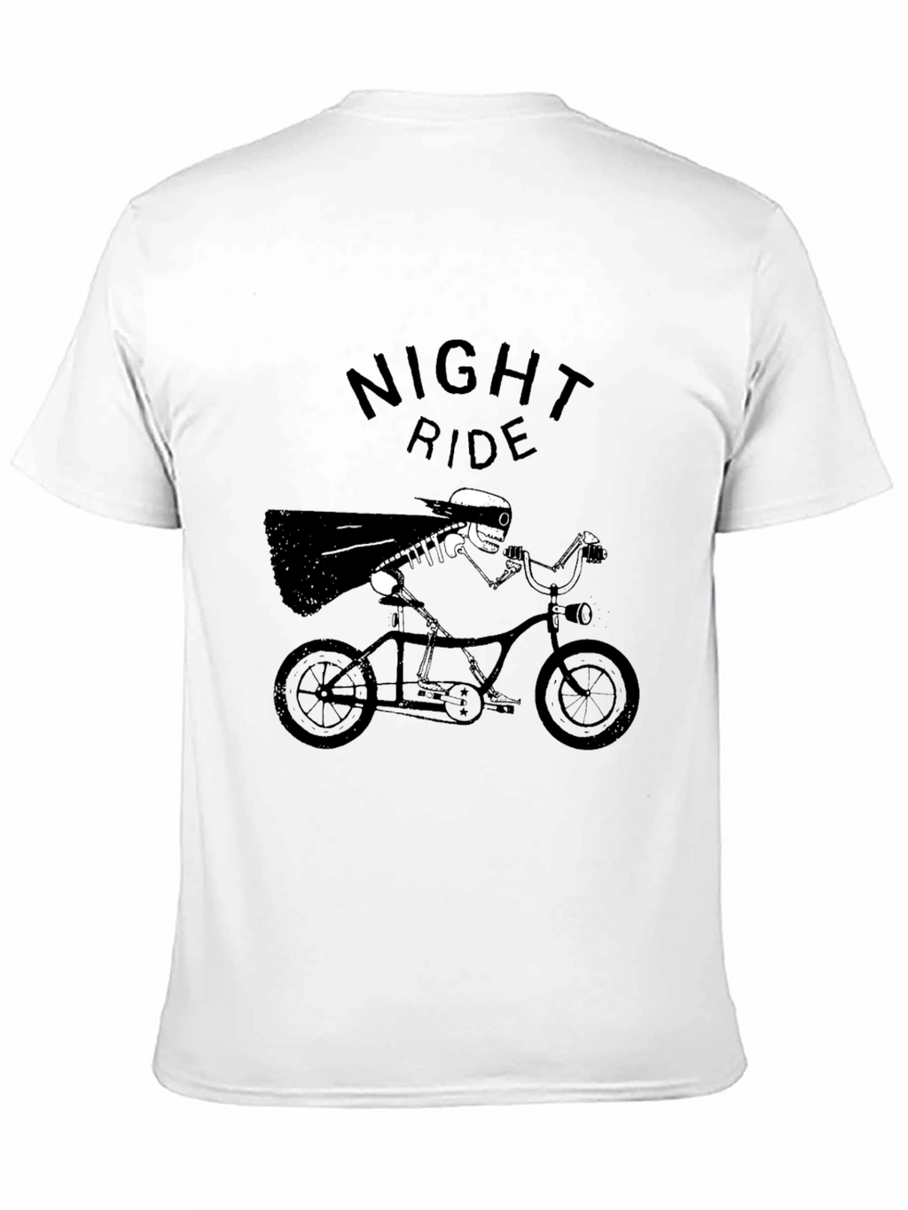 Night Ride Skeleton T-Shirt - Black Graphic Tee
