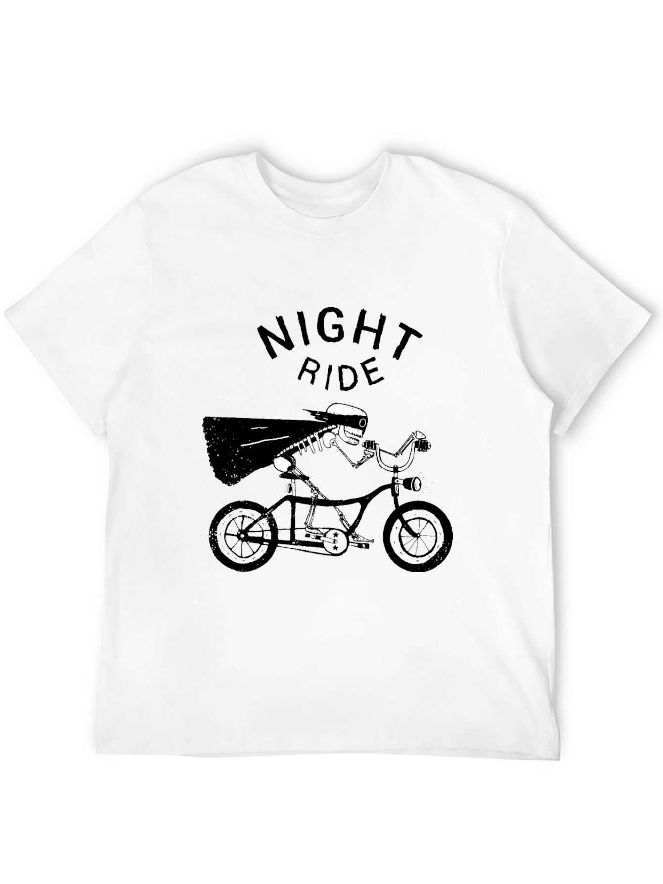 Night Ride Skeleton T-Shirt - Black Graphic Tee
