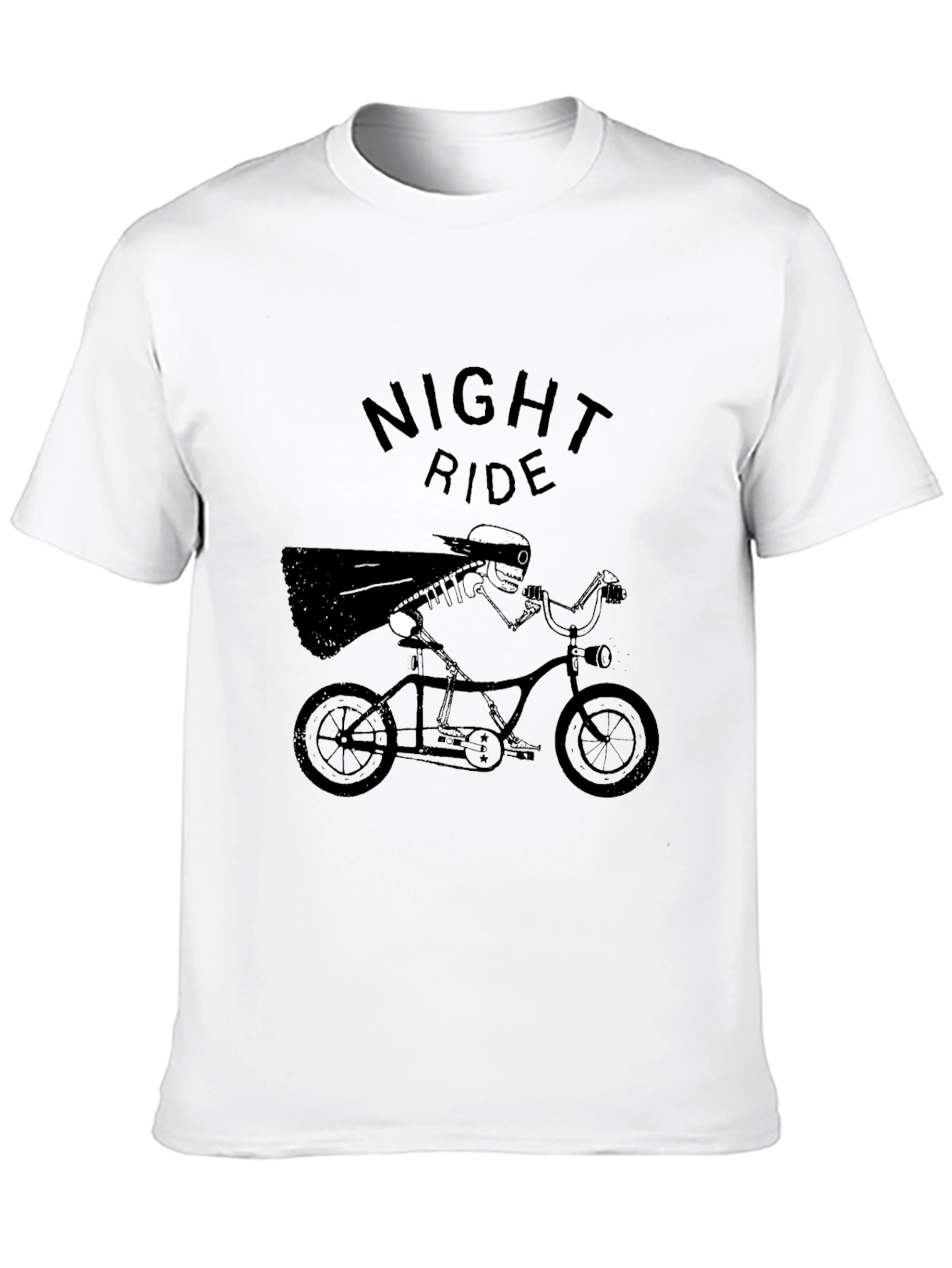 Night Ride Skeleton T-Shirt - Black Graphic Tee