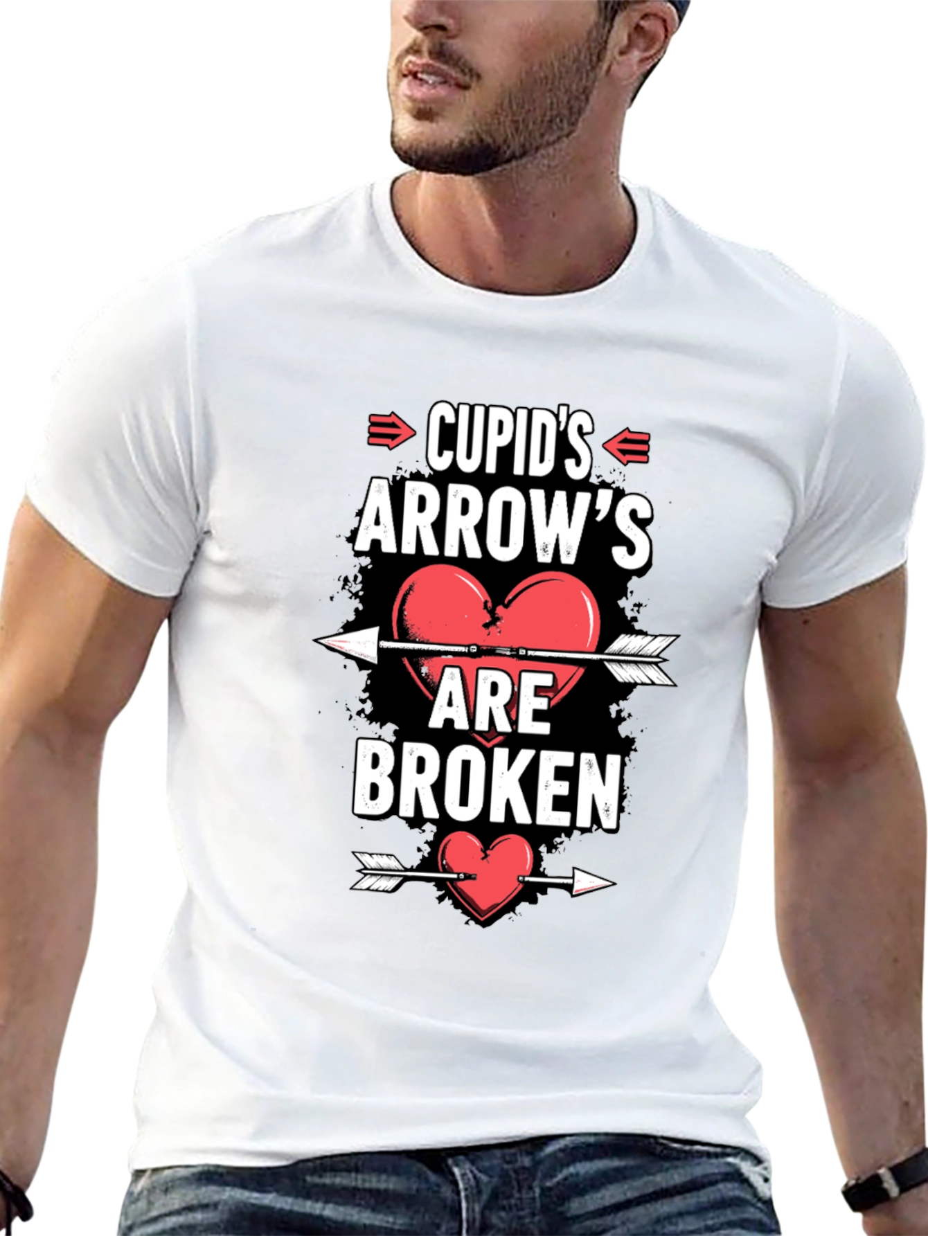 Cupids Arrows Broken Heart Graphic Tee
