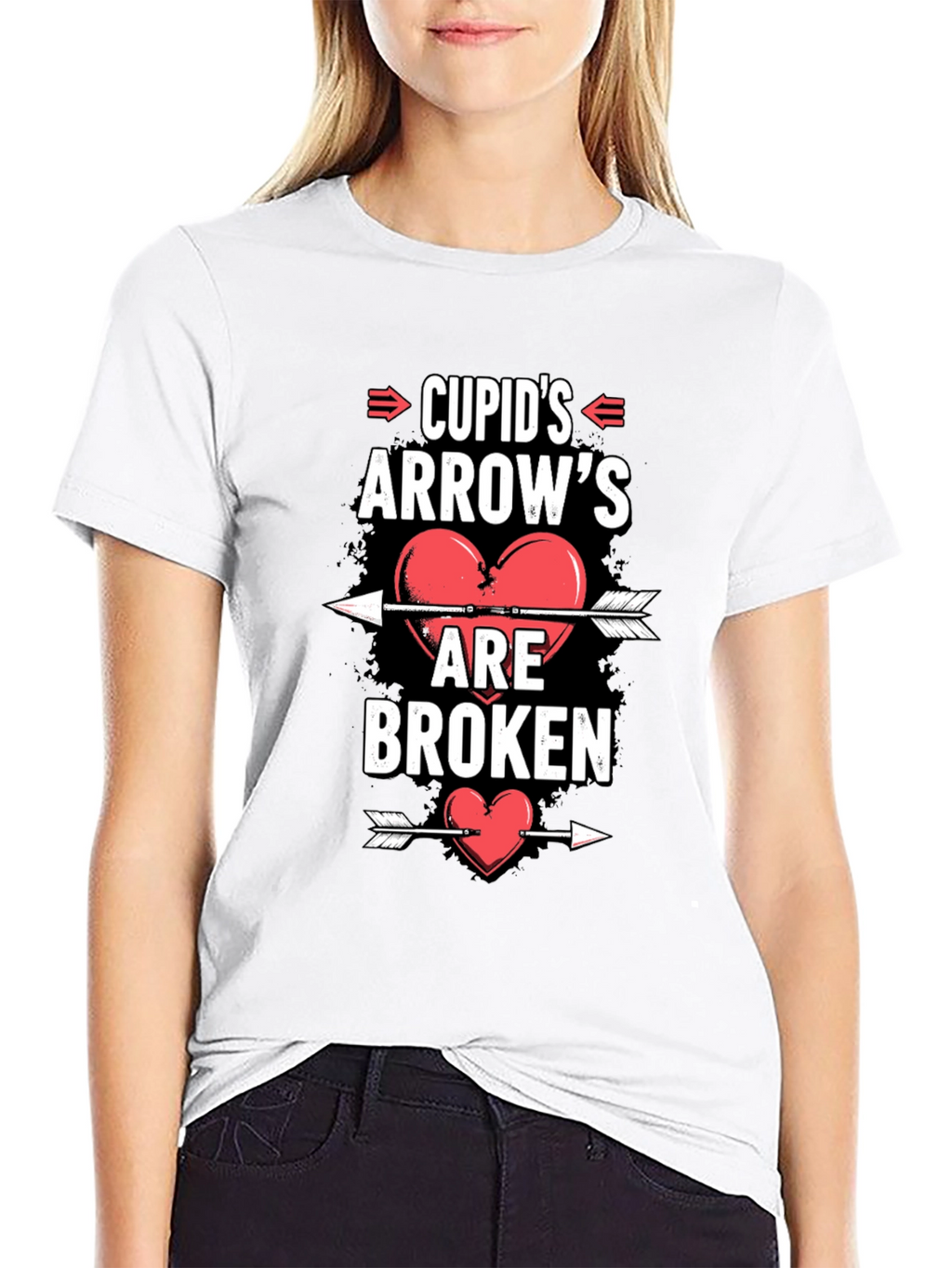 Cupids Arrows Broken Heart Graphic Tee