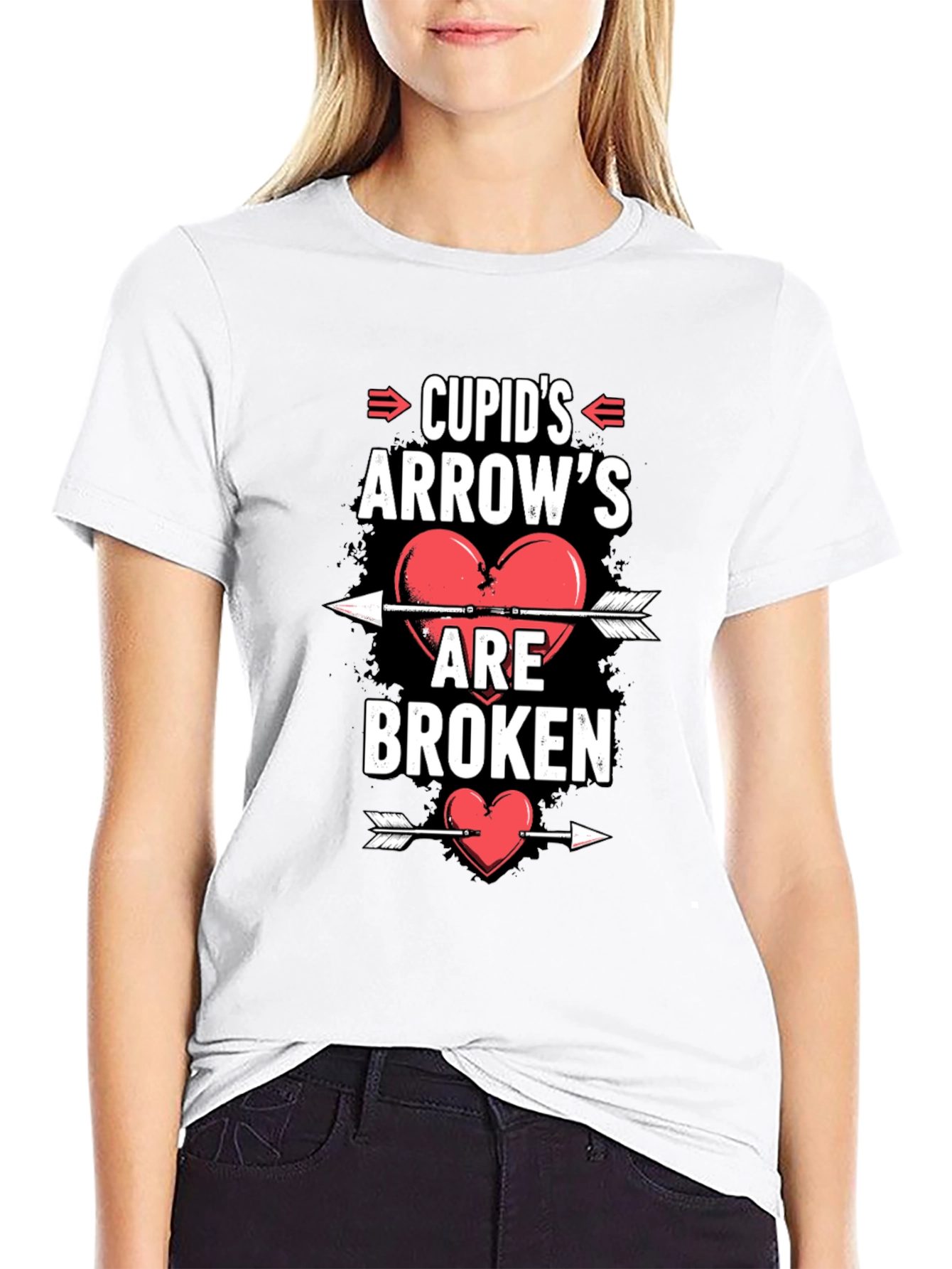 Cupids Arrows Broken Heart Graphic Tee