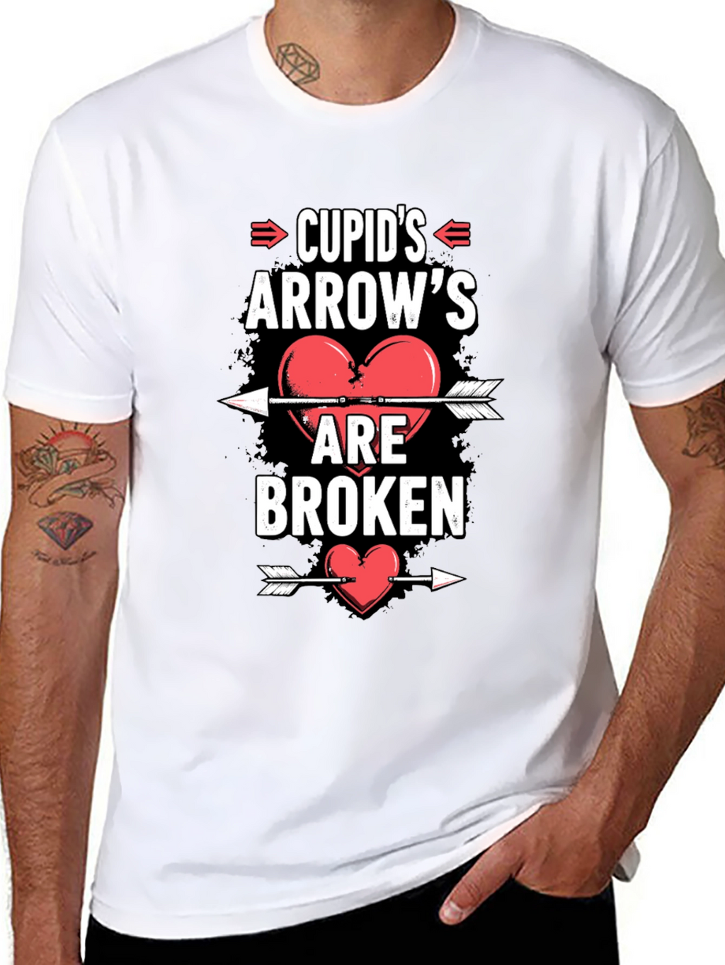 Cupids Arrows Broken Heart Graphic Tee